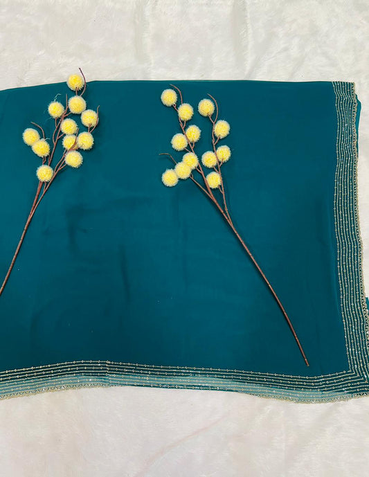 Blue Digital Printed Soft Silk Saree