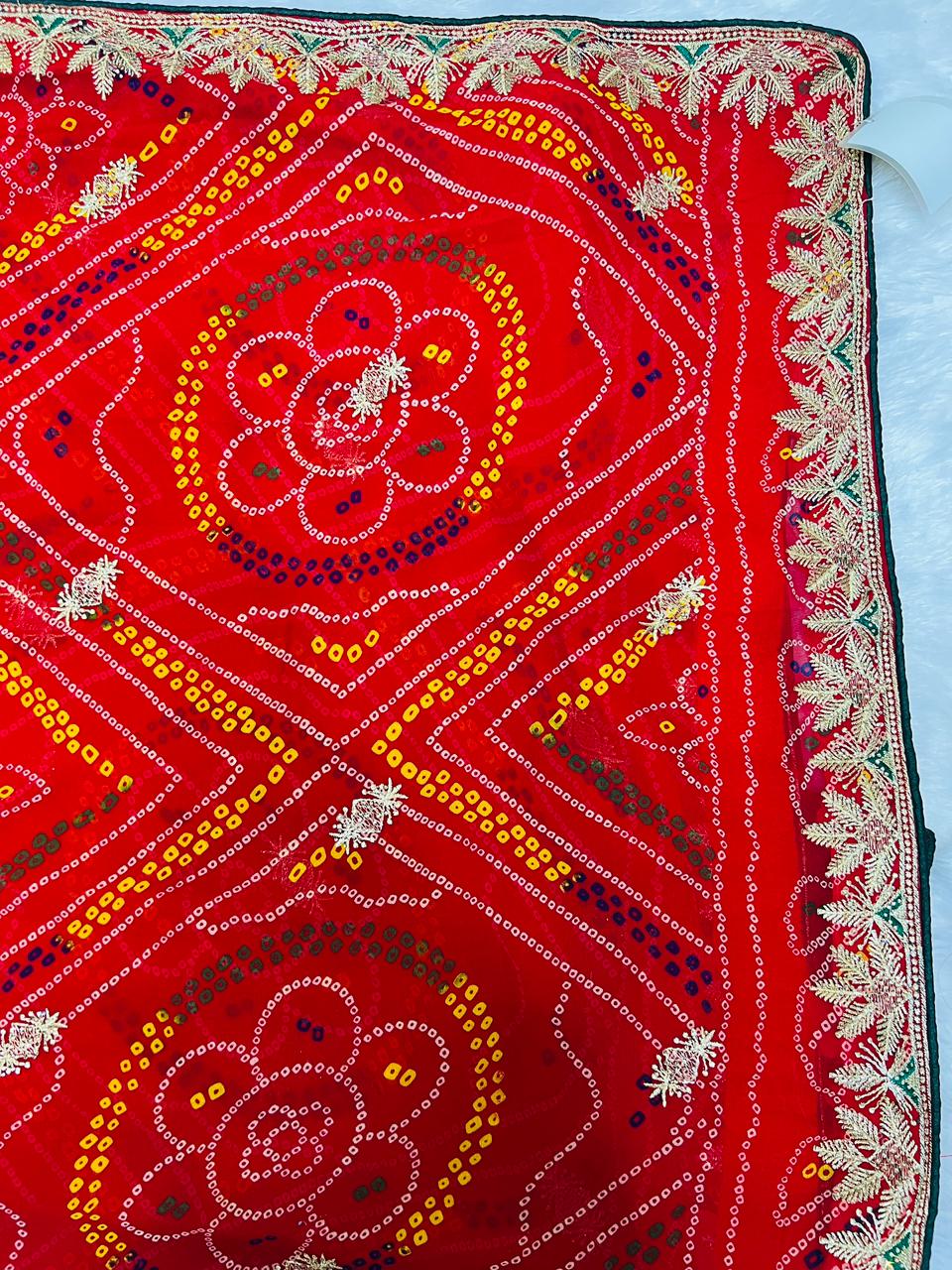 Chunadi Printed Bandhani Saree
