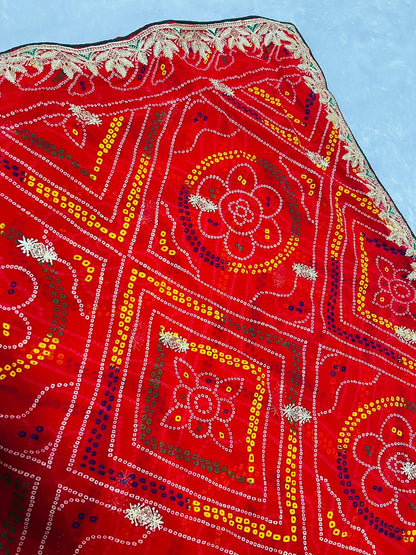 Chunadi Printed Bandhani Saree