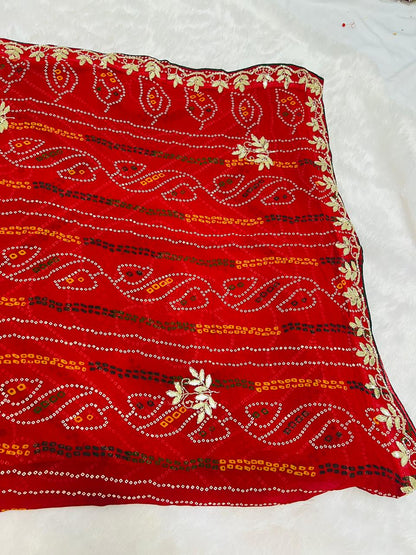 Festive Chunadi Bandhej Print Saree