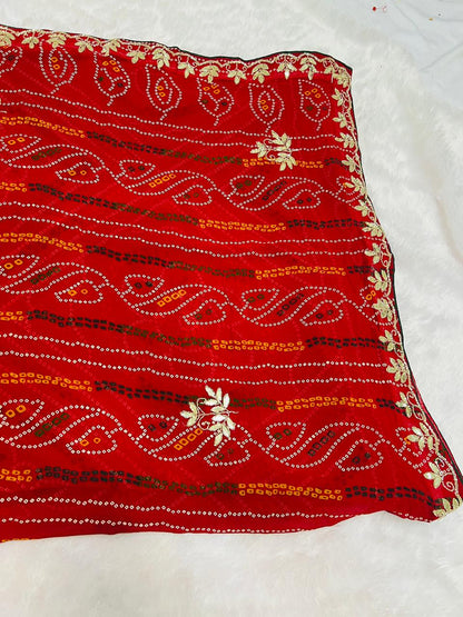 Festive Chunadi Bandhej Print Saree