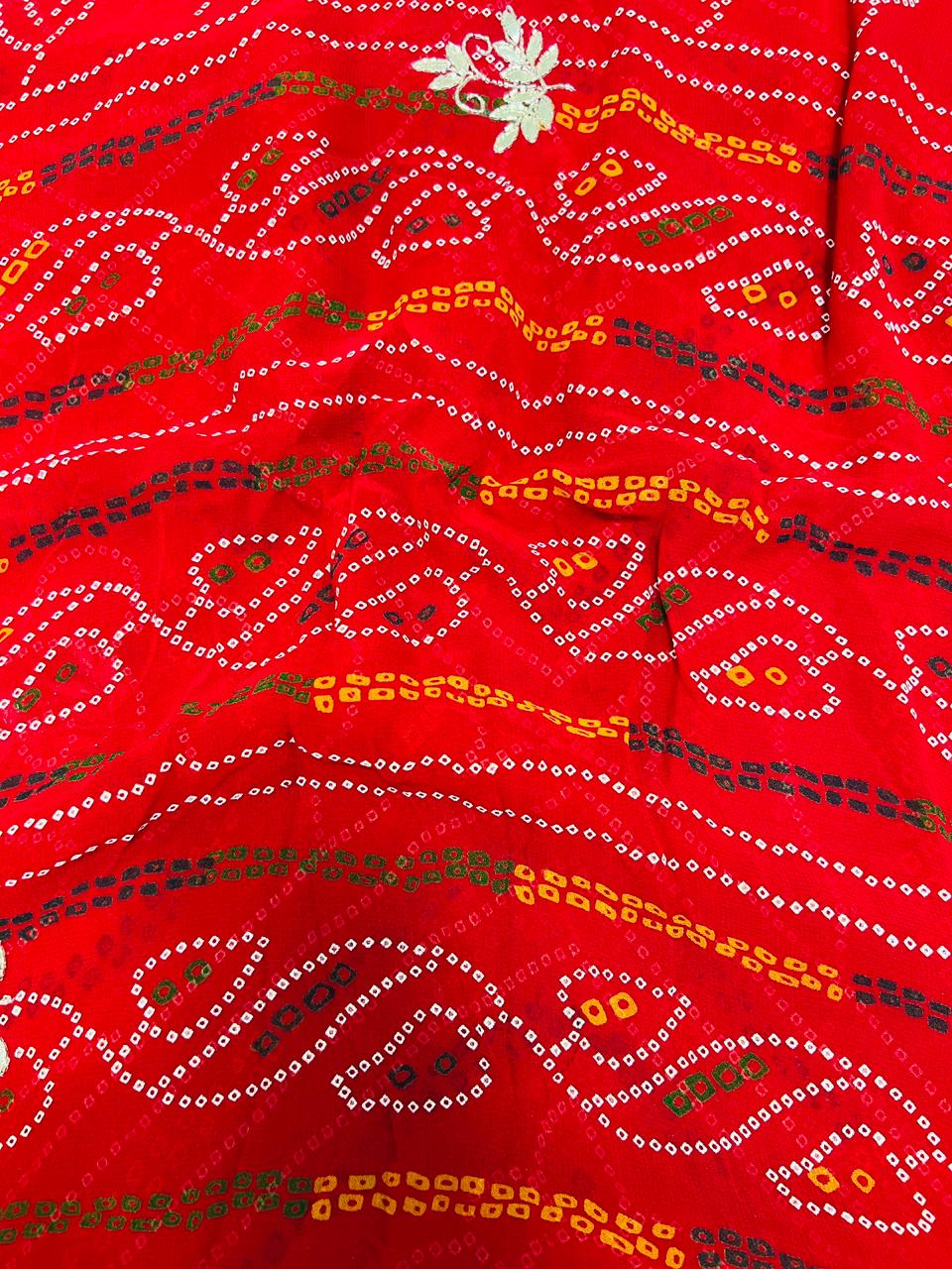 Festive Chunadi Bandhej Print Saree