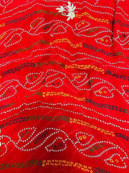 Festive Chunadi Bandhej Print Saree