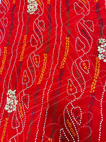 Designer Chunadi Bandhej Saree