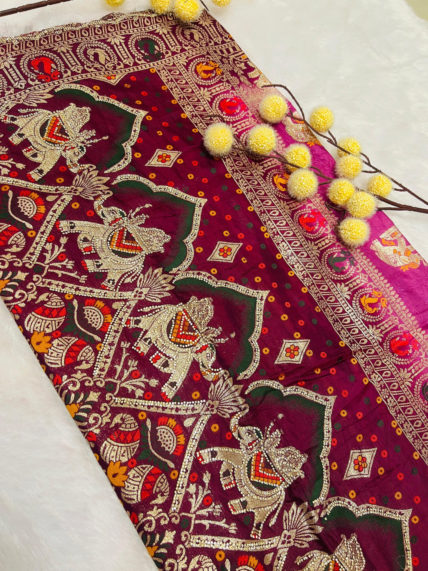 Banarasi Elephant Motif Saree
