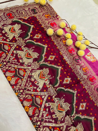 Banarasi Elephant Motif Saree