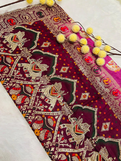 Banarasi Elephant Motif Saree