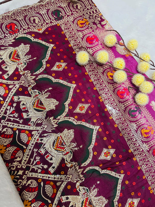 Banarasi Elephant Motif Saree