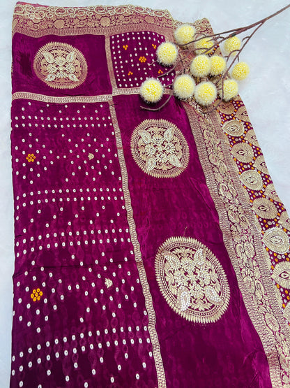 Maroon Banarasi Leaf Jaal Saree