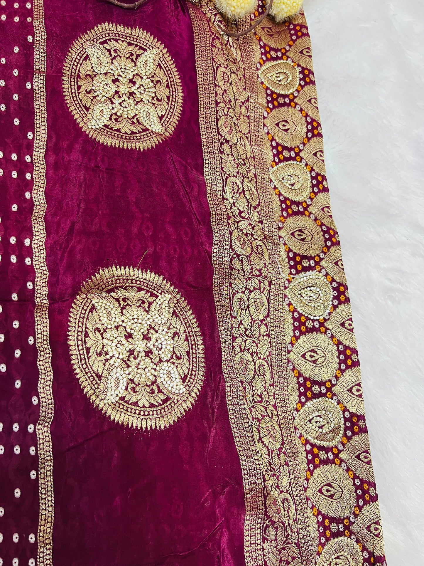 Maroon Banarasi Leaf Jaal Saree