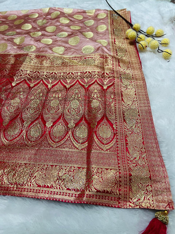 Banarasi Saree rich zari weaving with traditional motifs