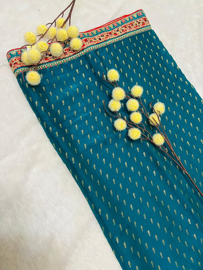 Bottle Green Silk Saree with Zari Boota Weaving