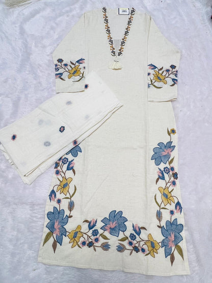 Floral Embroidered Suit Set