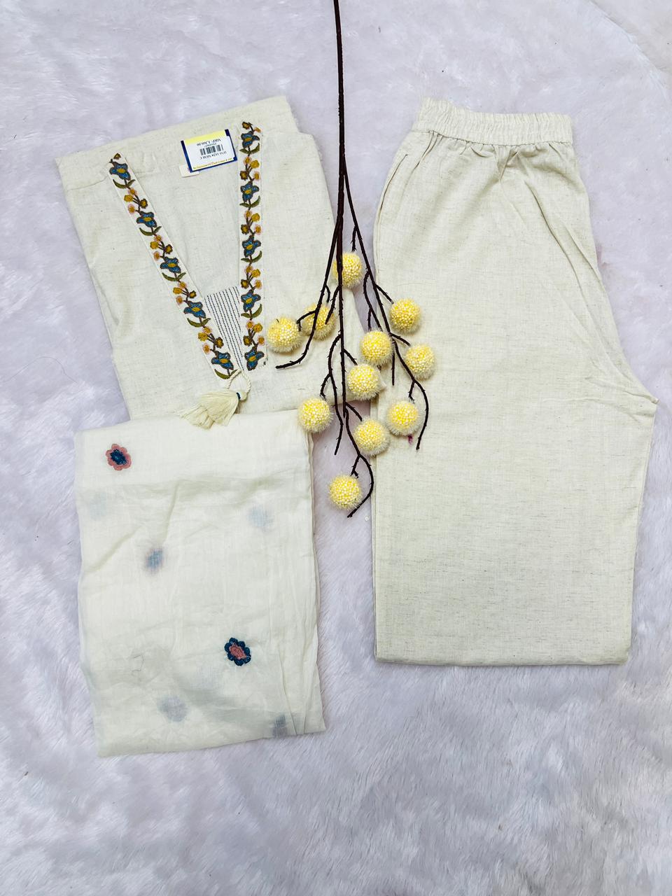 Floral Embroidered Suit Set