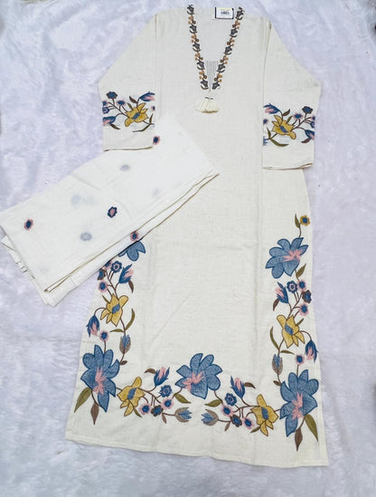 Floral Embroidered Suit Set