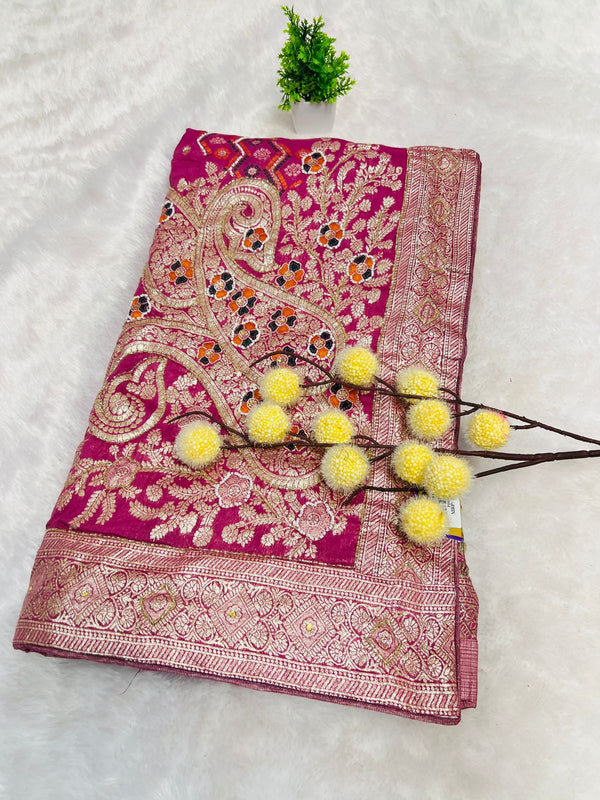 Banarasi Floral Zari Work Saree