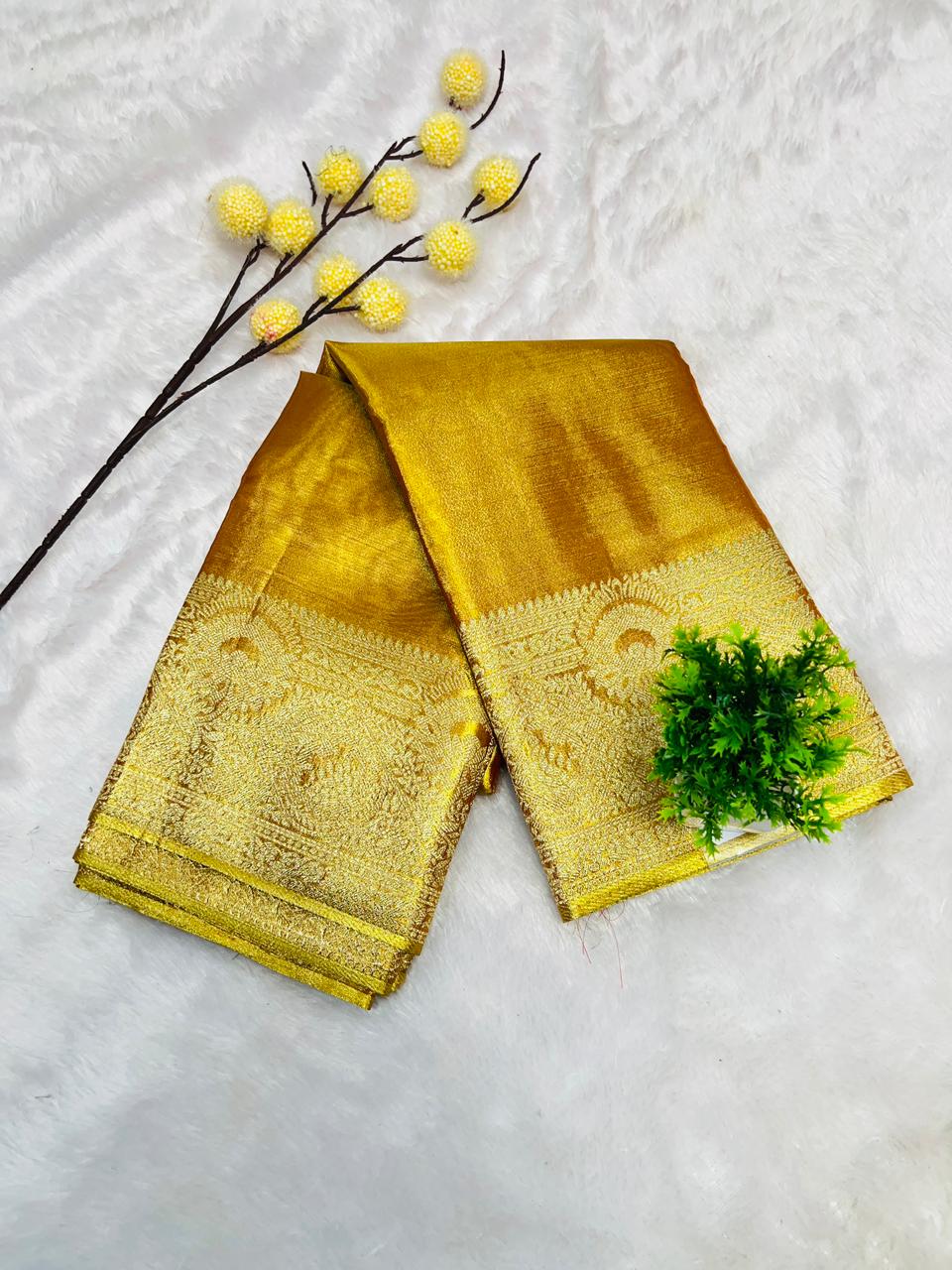 Banarasi Plain Zari Border Saree
